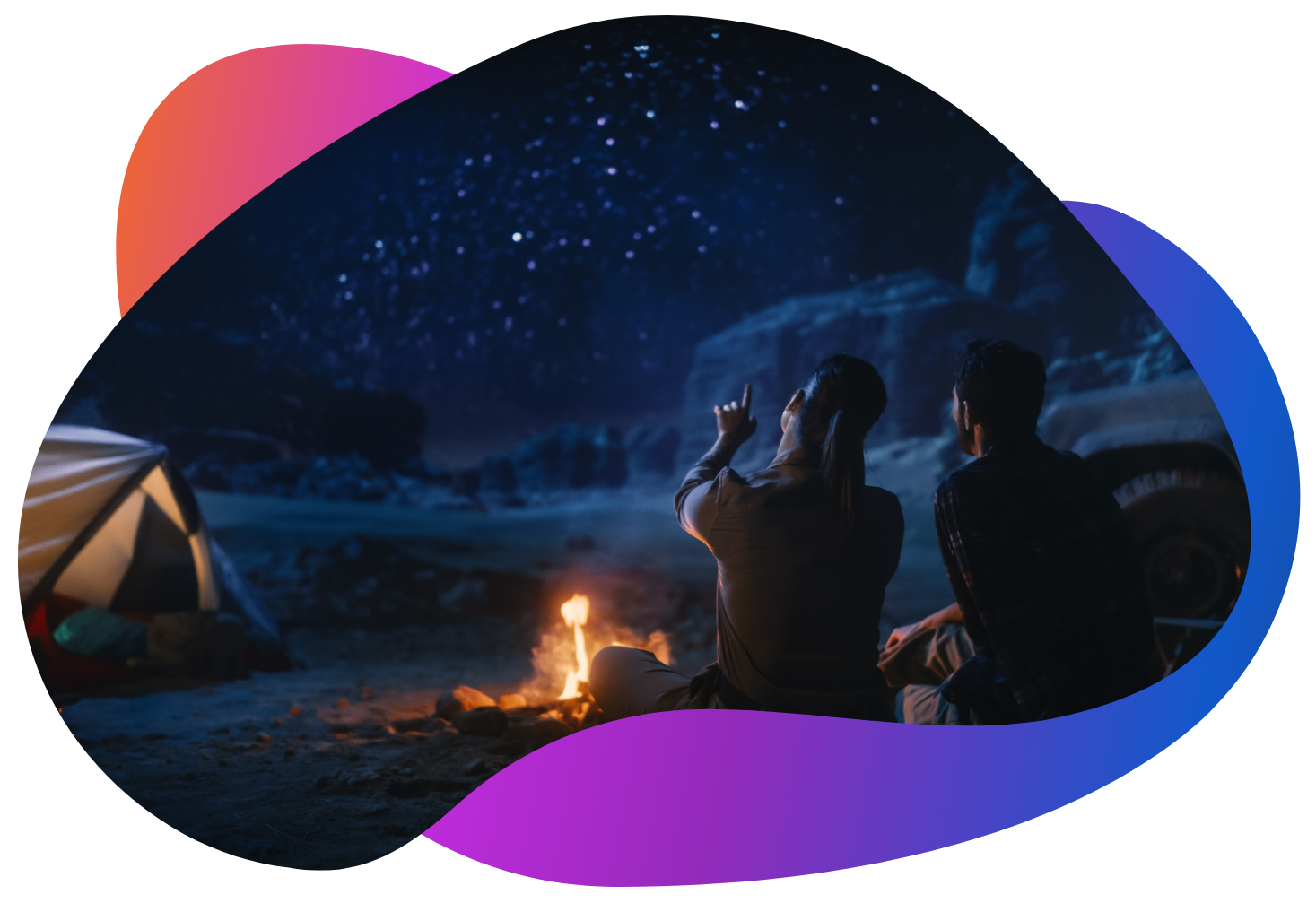 Campfire and Stars