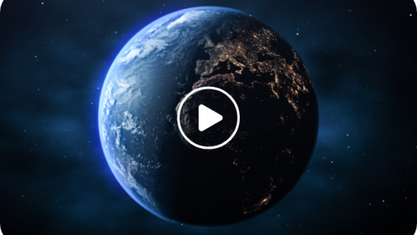 Earth with a play button