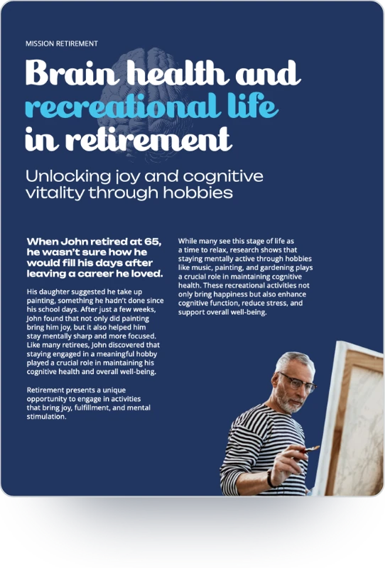 Brain health and recreational life in retirement PDF cover