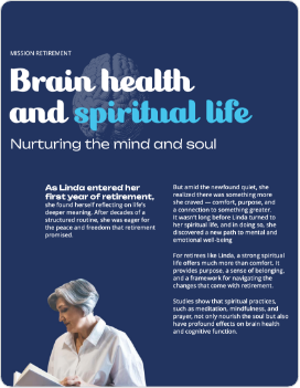 Spiritual life Brain on Retirement cover