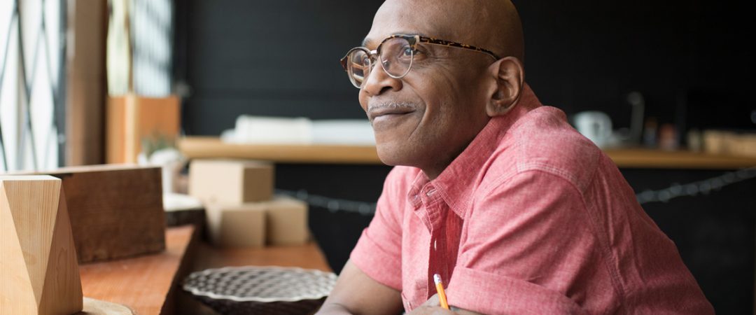 Man sitting in a cafe