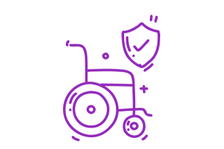 Wheelchair and shield icon