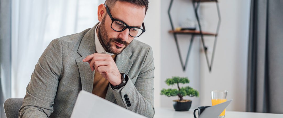 Business man reviewing documents